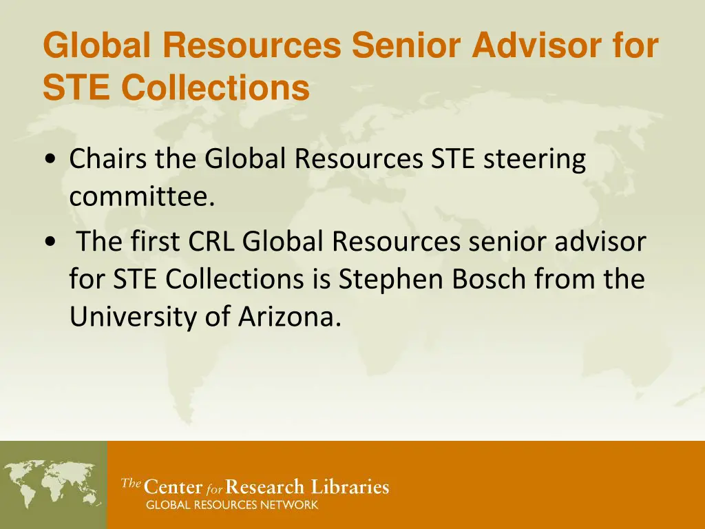 global resources senior advisor