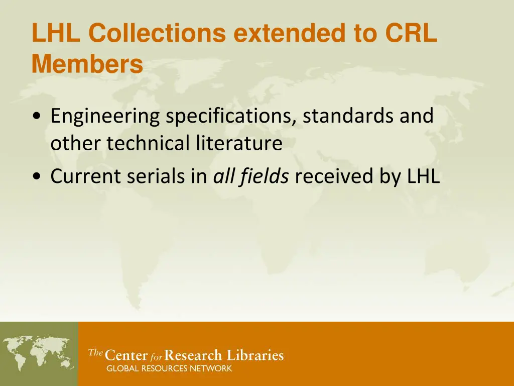 lhl collections extended to crl members