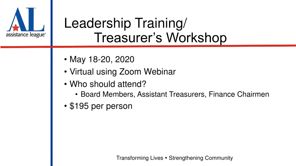 leadership training treasurer s workshop