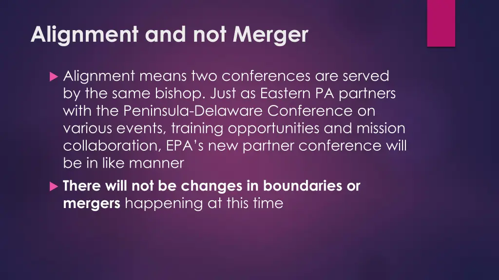 alignment and not merger