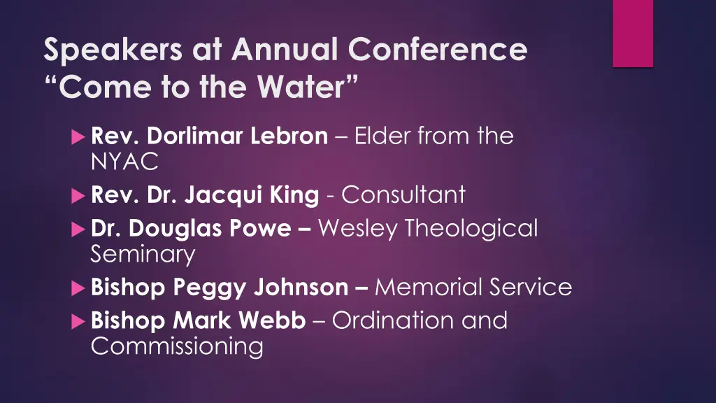 speakers at annual conference come to the water