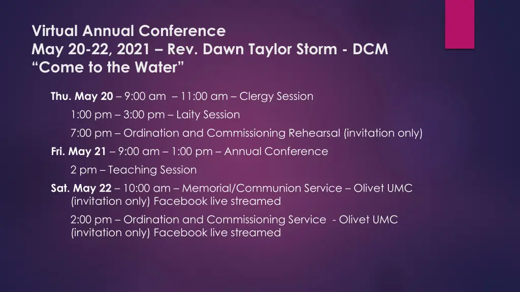 virtual annual conference may 20 22 2021 rev dawn