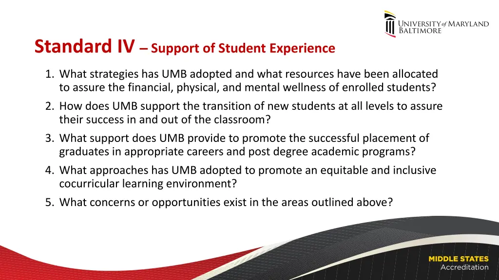 standard iv support of student experience 2