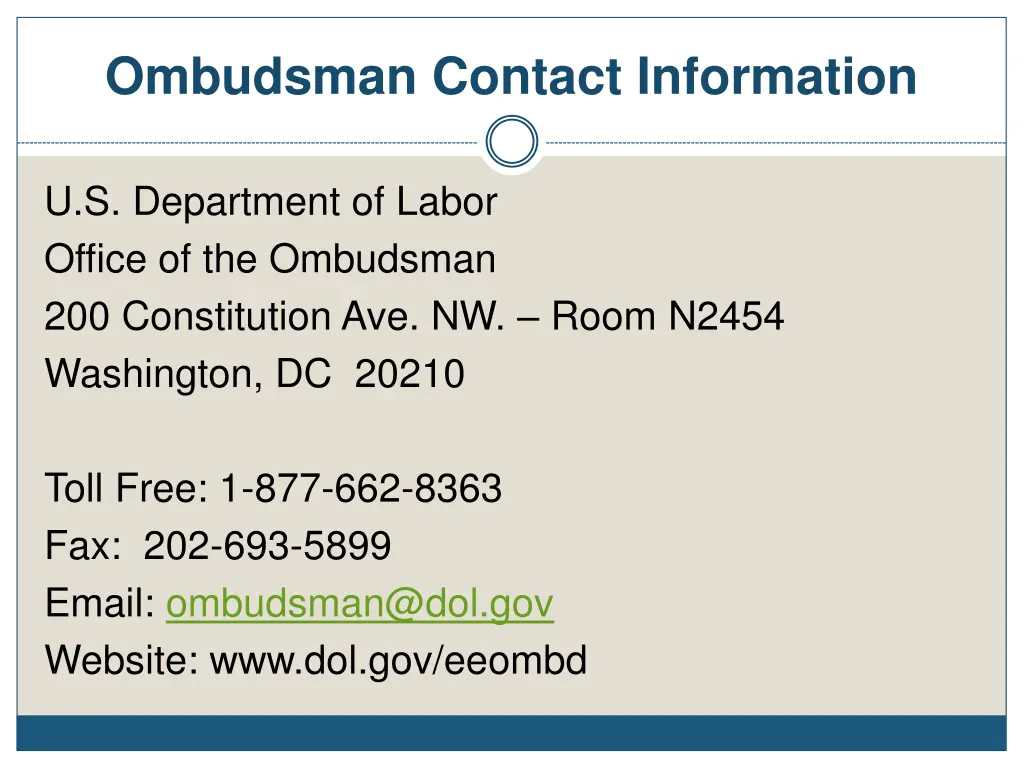 ombudsman contact information