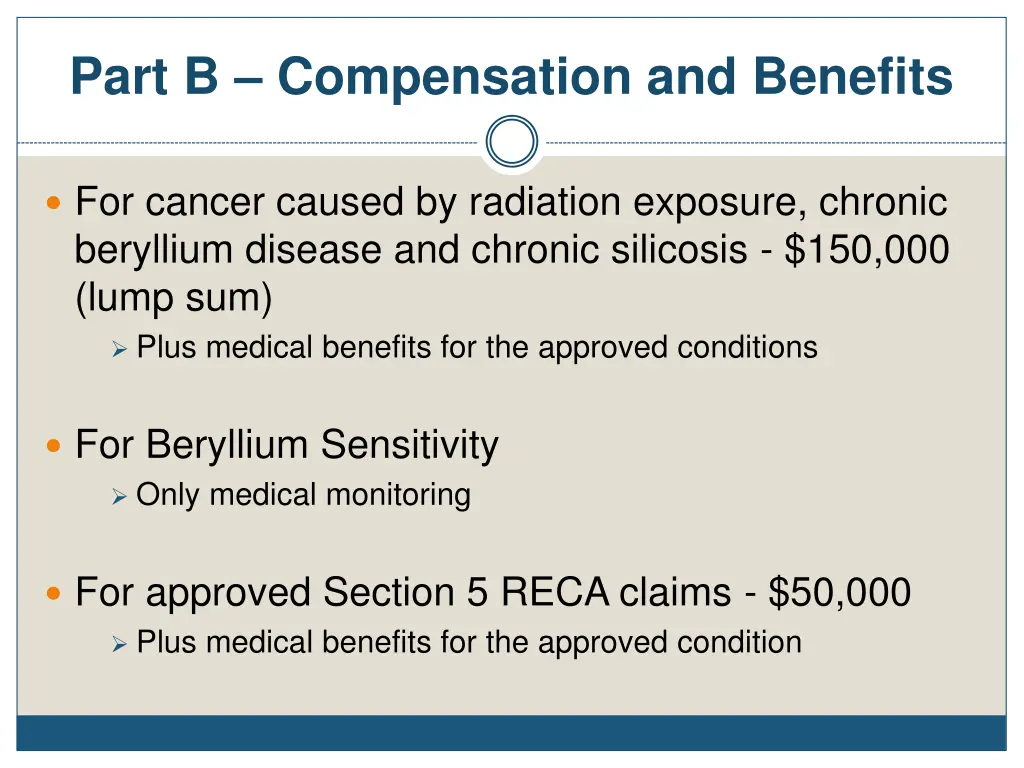 part b compensation and benefits