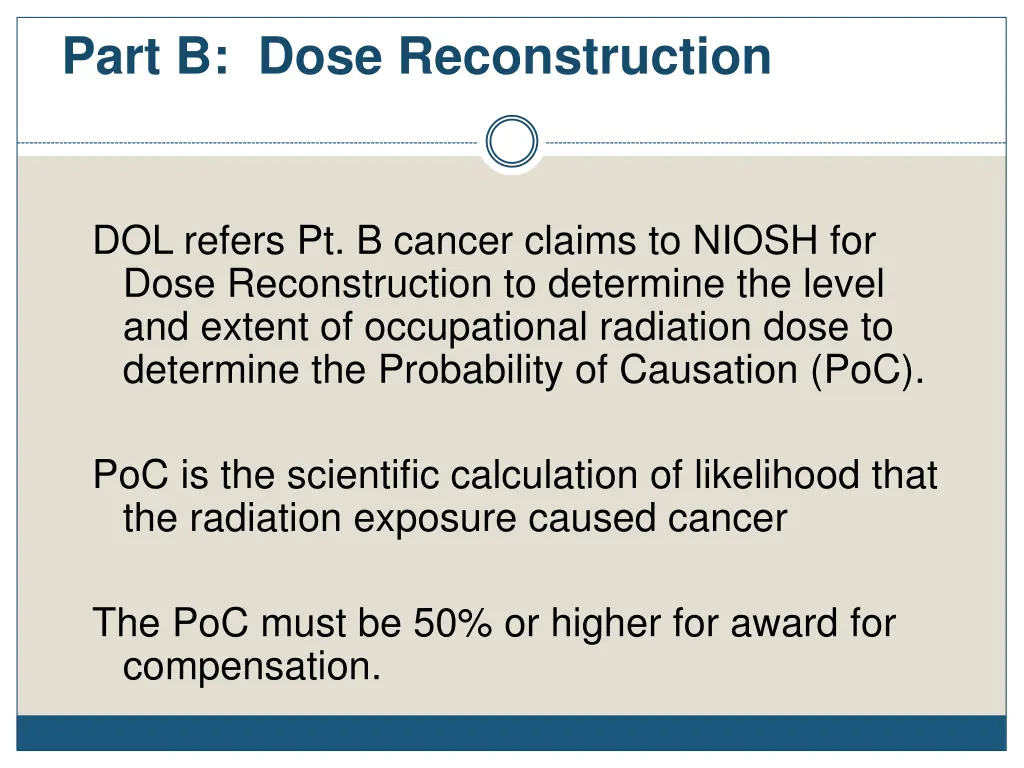 part b dose reconstruction