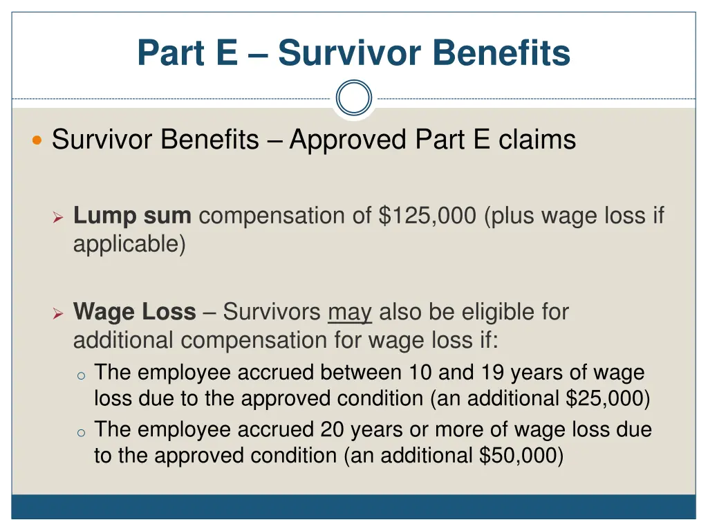 part e survivor benefits