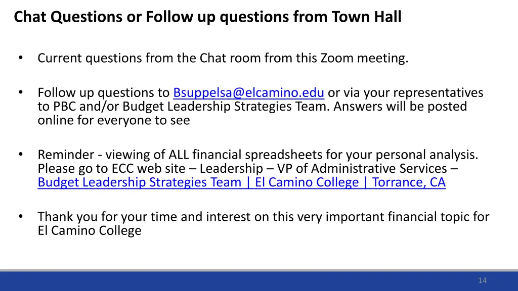 chat questions or follow up questions from town