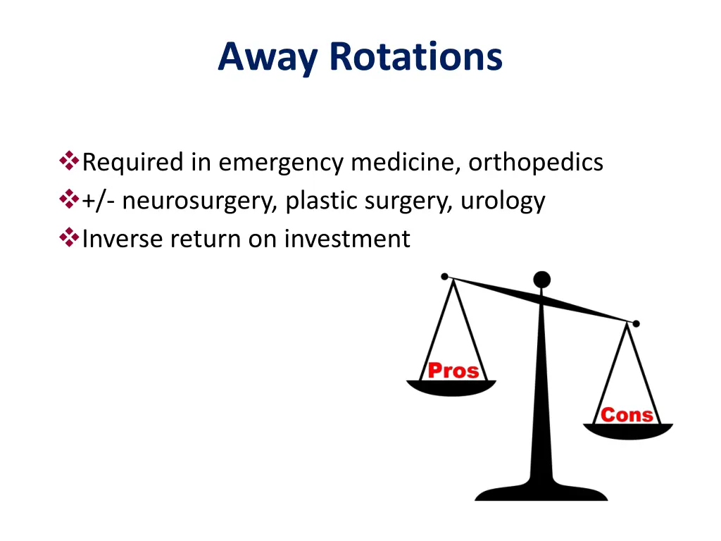 away rotations