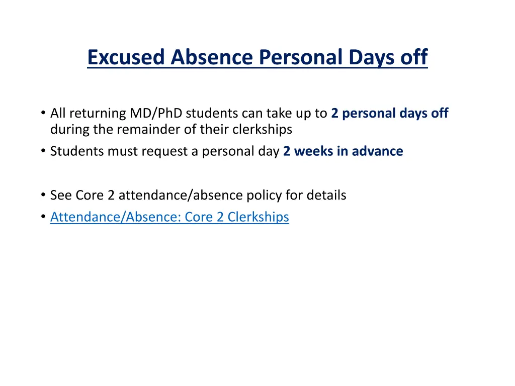 excused absence personal days off