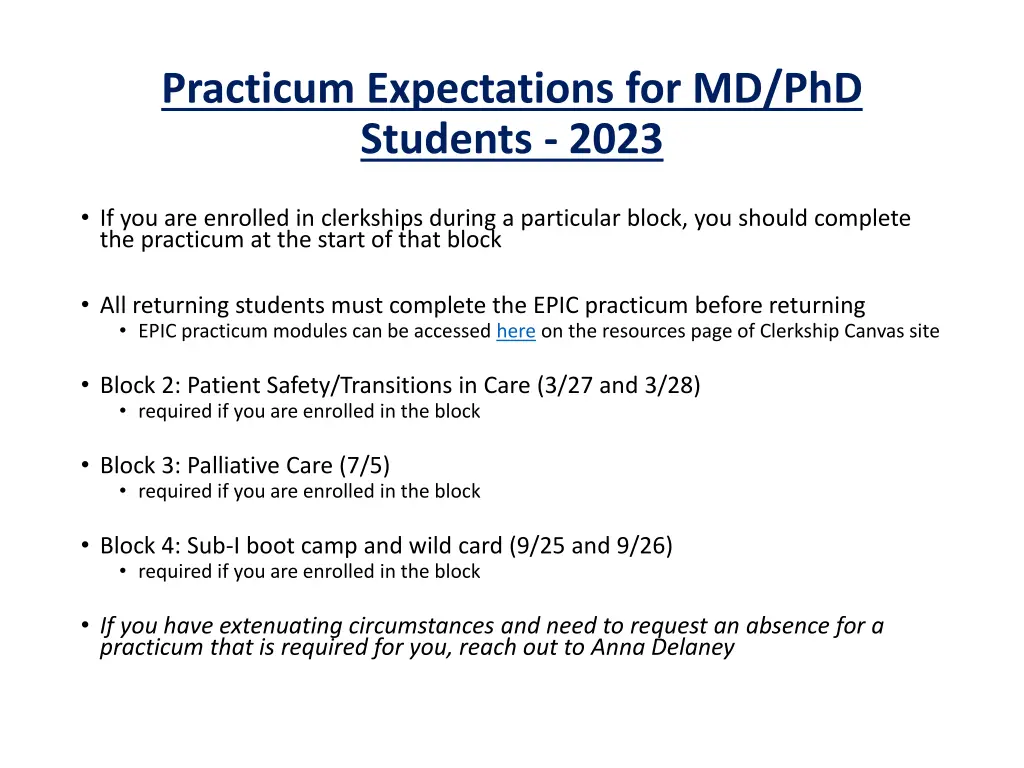 practicum expectations for md phd students 2023