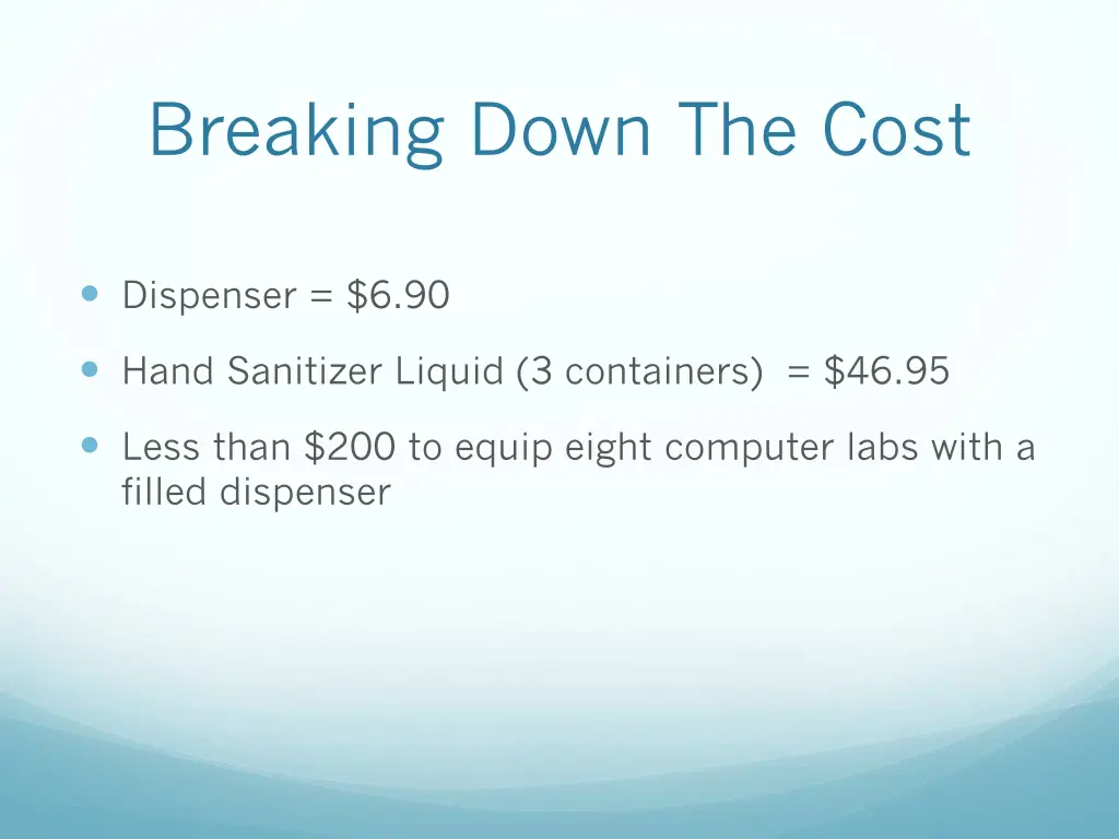 breaking down the cost