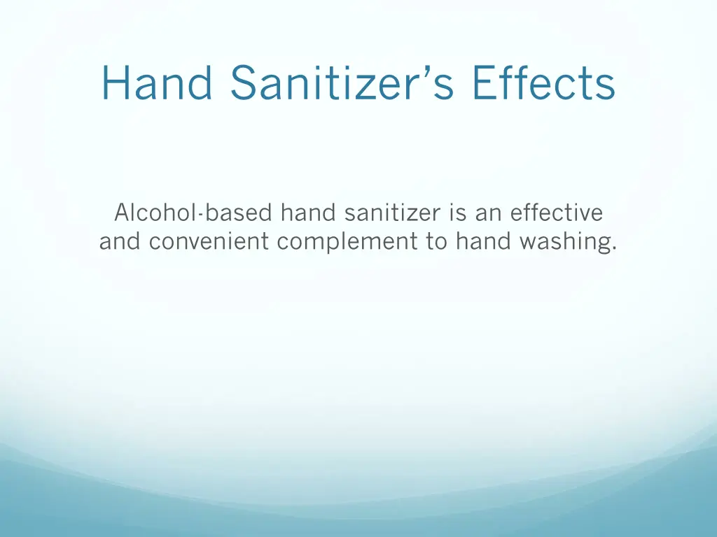 hand sanitizer s effects