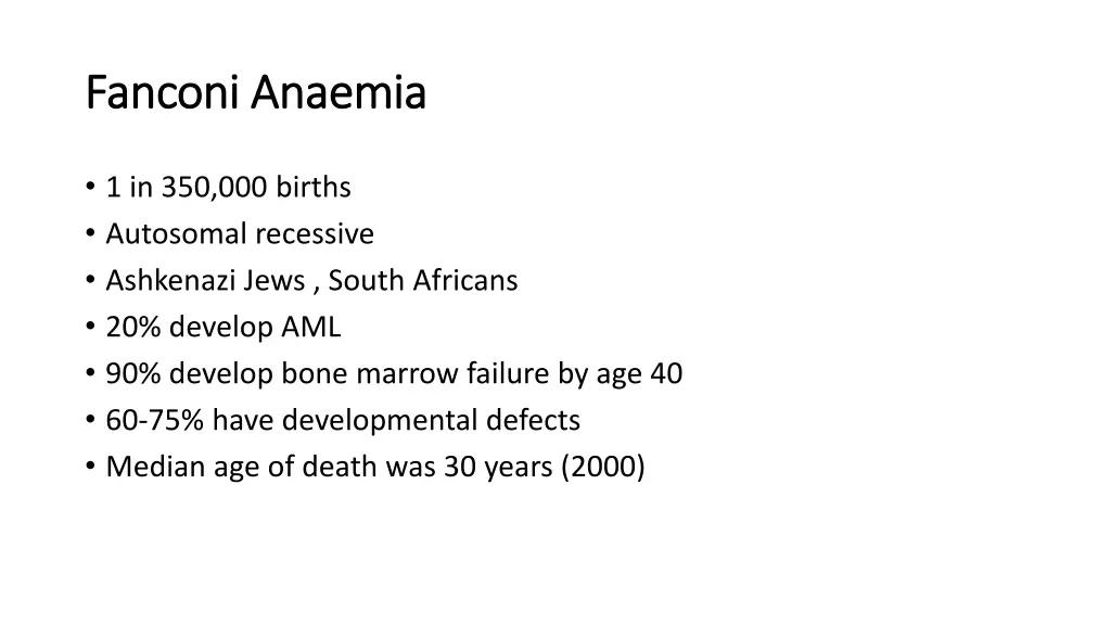 fanconi fanconi anaemia anaemia