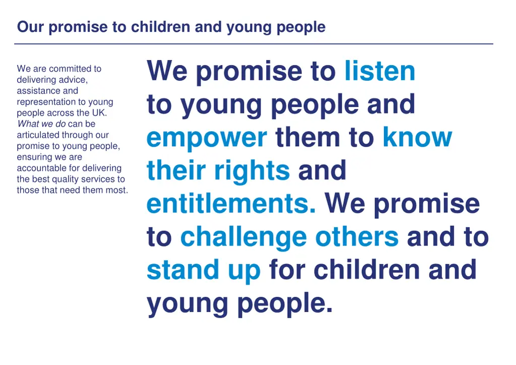 our promise to children and young people