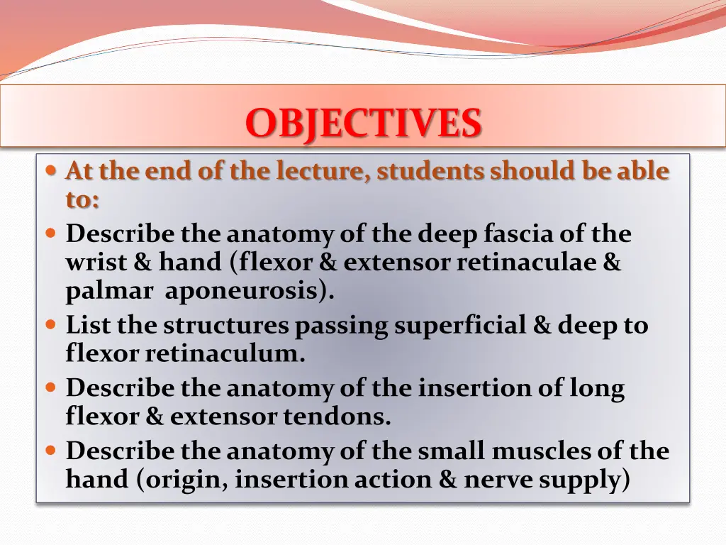 objectives