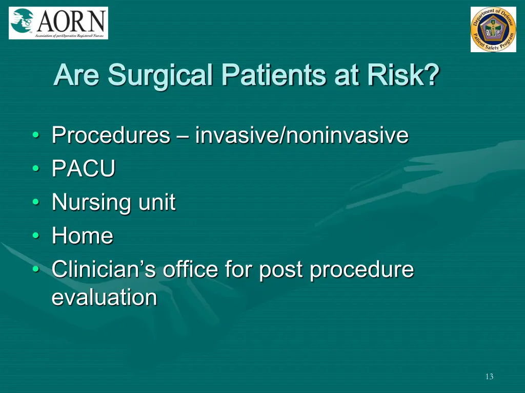 are surgical patients at risk are surgical 1