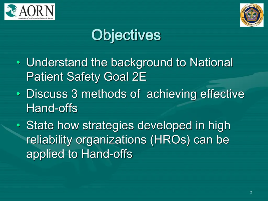 objectives objectives