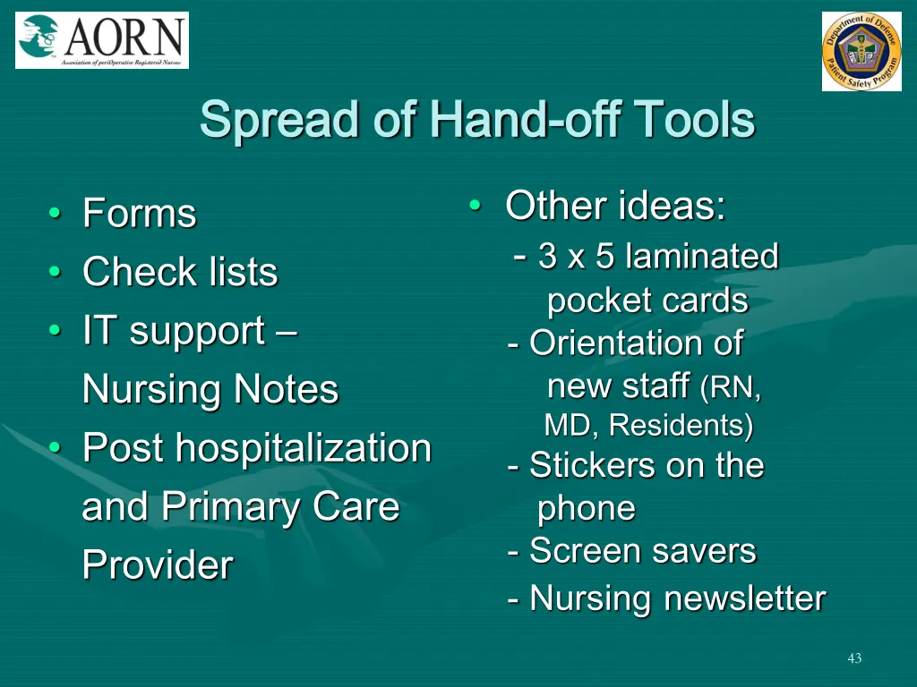 spread of hand spread of hand off tools