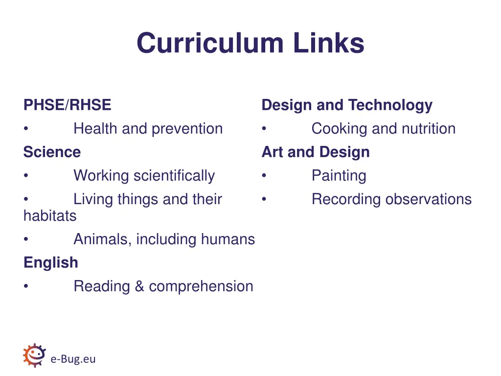 curriculum links