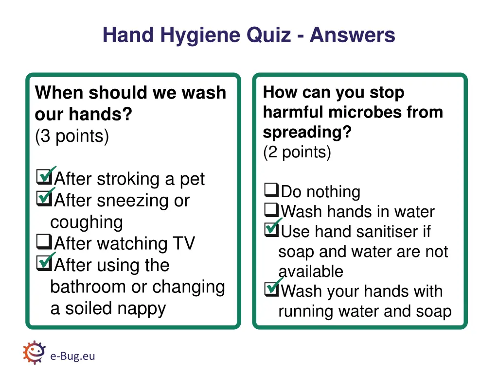 hand hygiene quiz answers 2