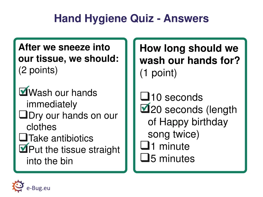 hand hygiene quiz answers 3