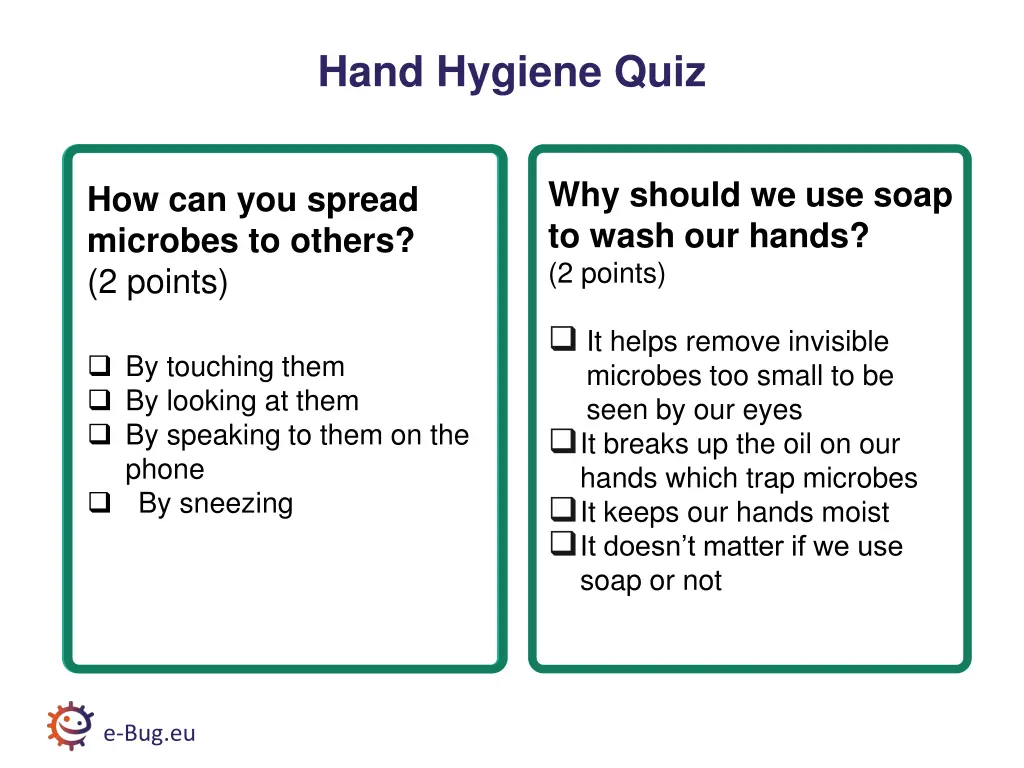 hand hygiene quiz