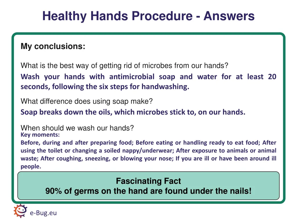 healthy hands procedure answers 2