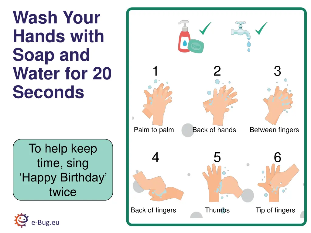 wash your hands with soap and water for 20 seconds