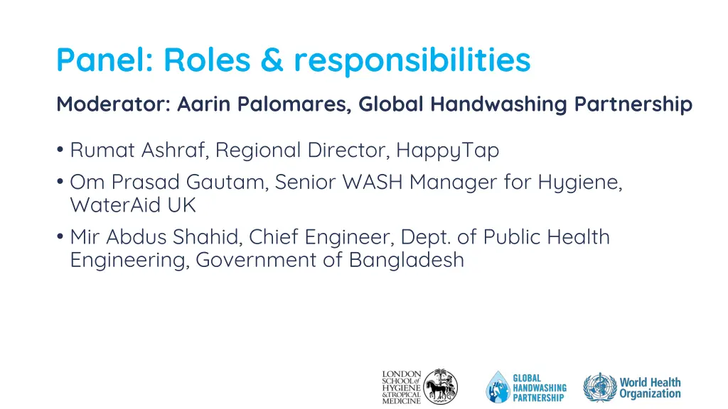 panel roles responsibilities moderator aarin