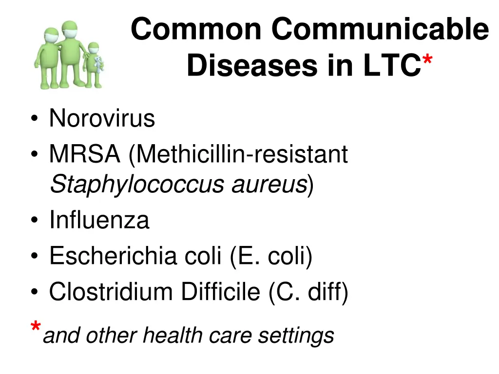 common communicable diseases in ltc