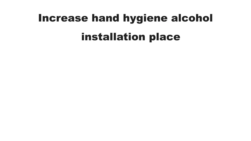 increase hand hygiene alcohol installation place