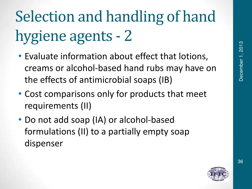 selection and handling of hand hygiene agents 2