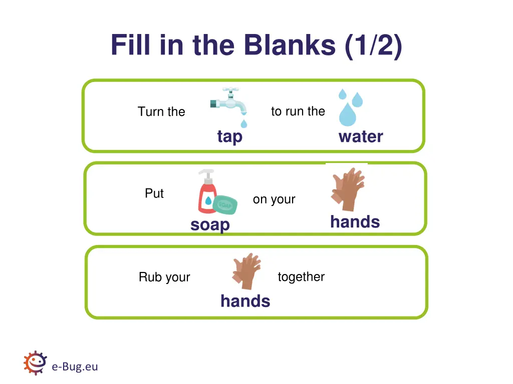 fill in the blanks 1 2