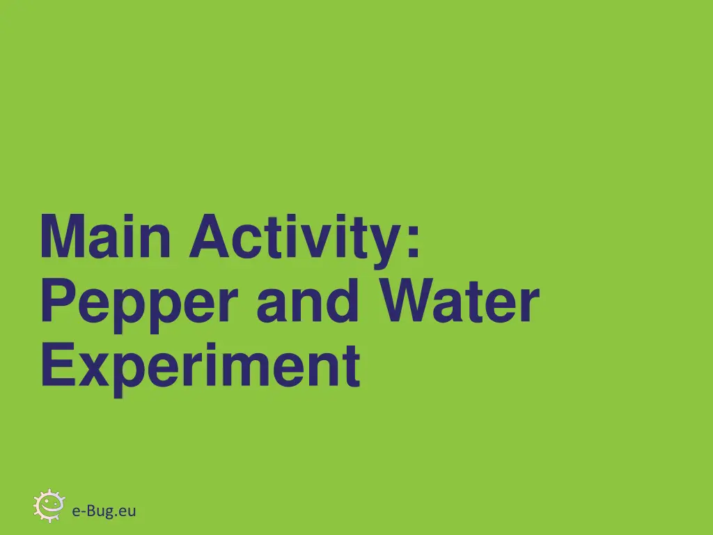 main activity pepper and water experiment