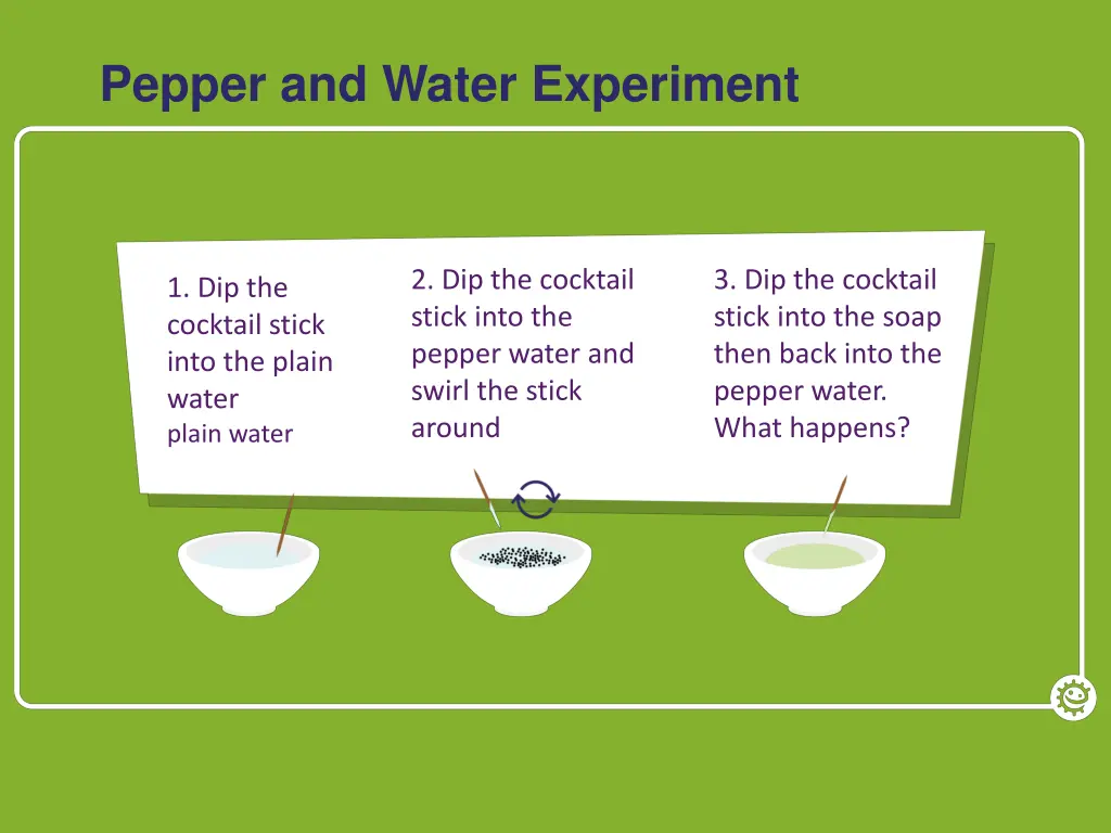 pepper and water experiment