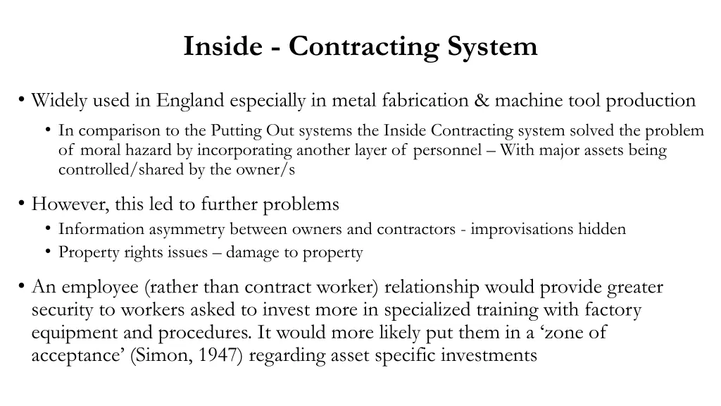 inside contracting system