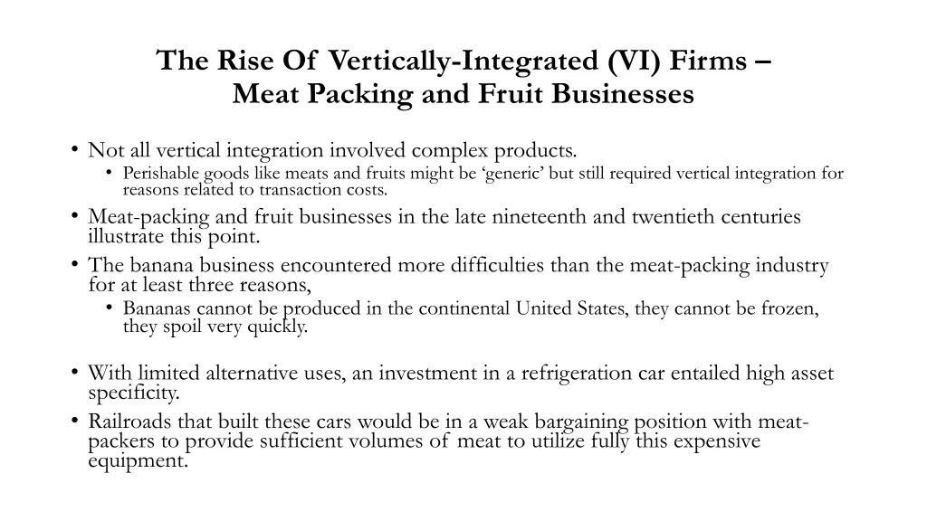 the rise of vertically integrated vi firms meat