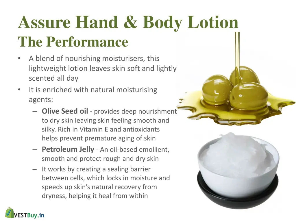 assure hand body lotion the performance