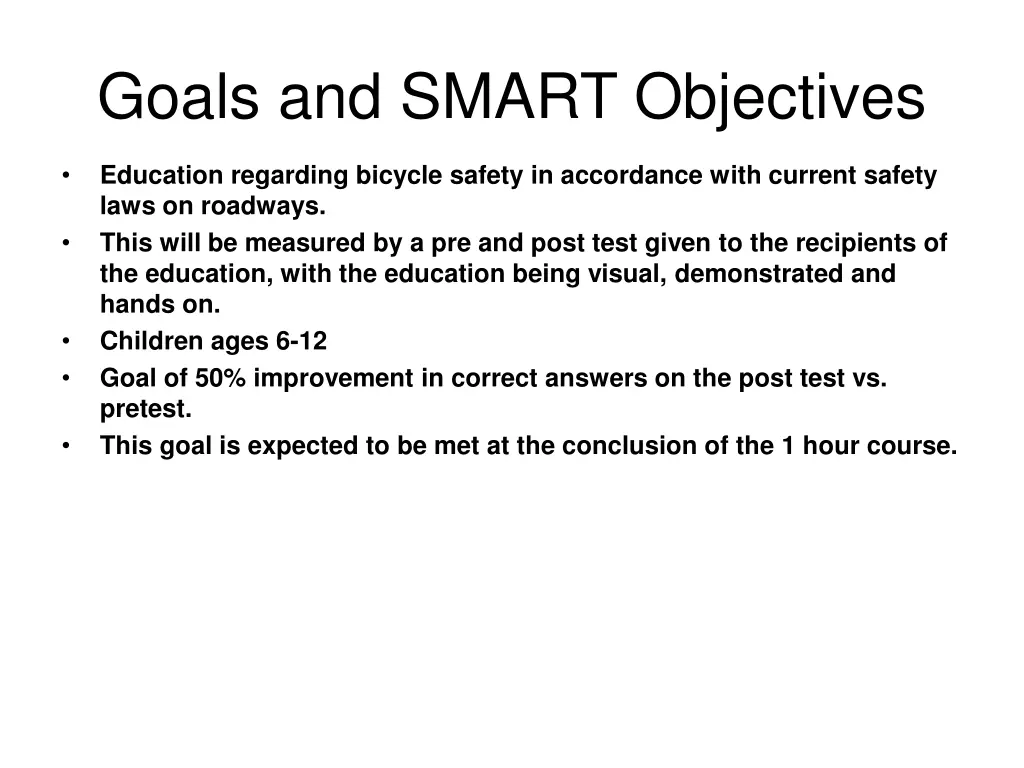 goals and smart objectives