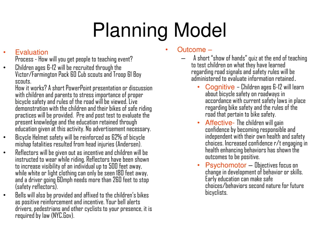 planning model 1