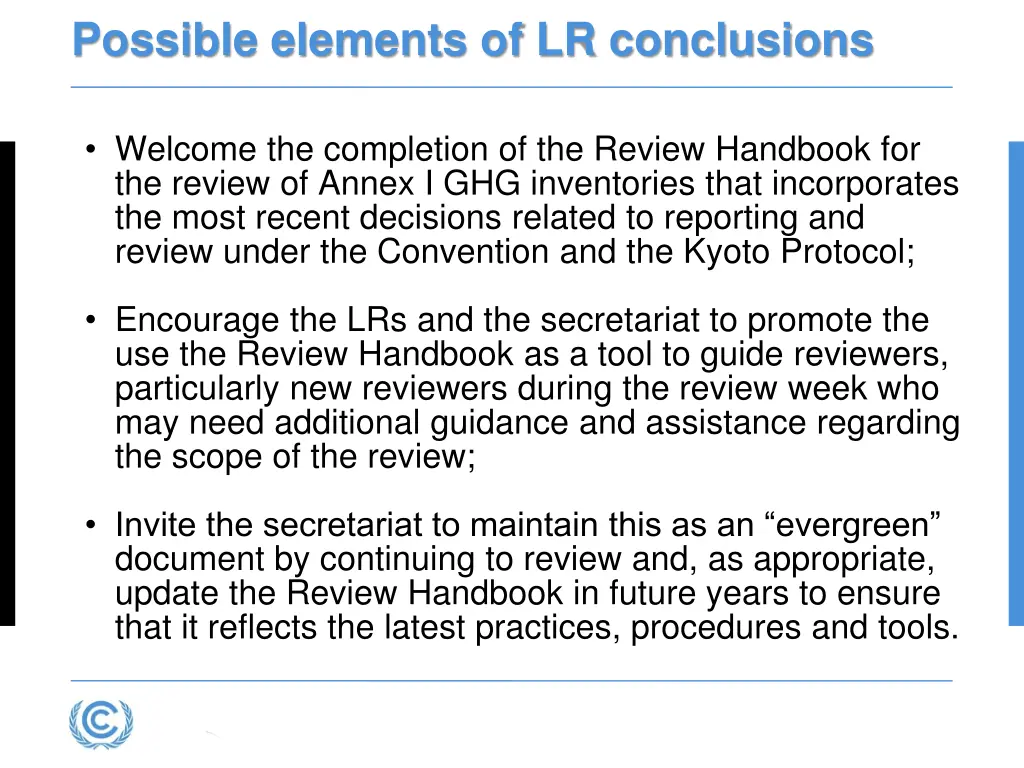 possible elements of lr conclusions