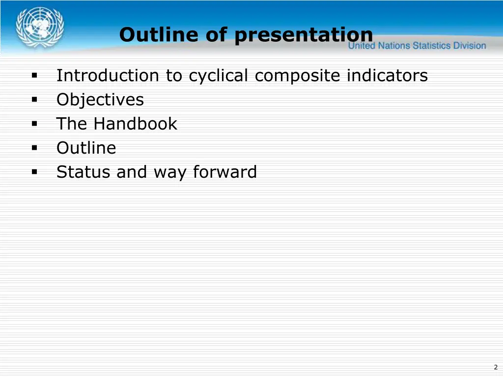 outline of presentation