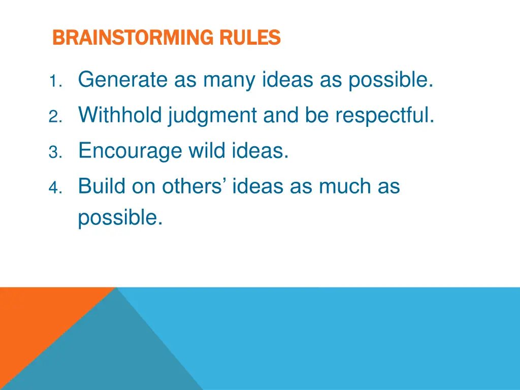 brainstorming rules brainstorming rules