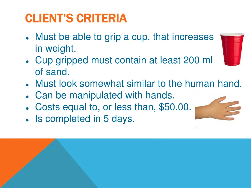 client s criteria client s criteria