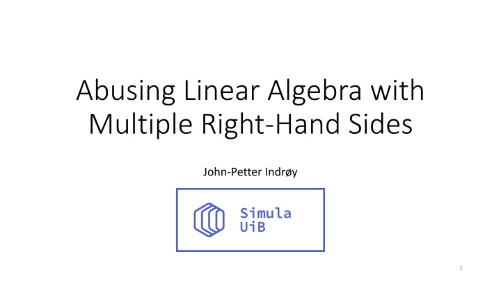 abusing linear algebra with multiple right hand