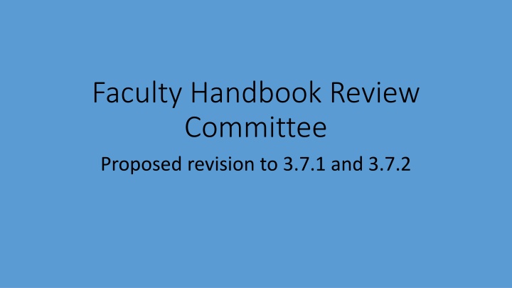 faculty handbook review committee proposed