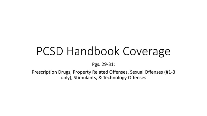 pcsd handbook coverage