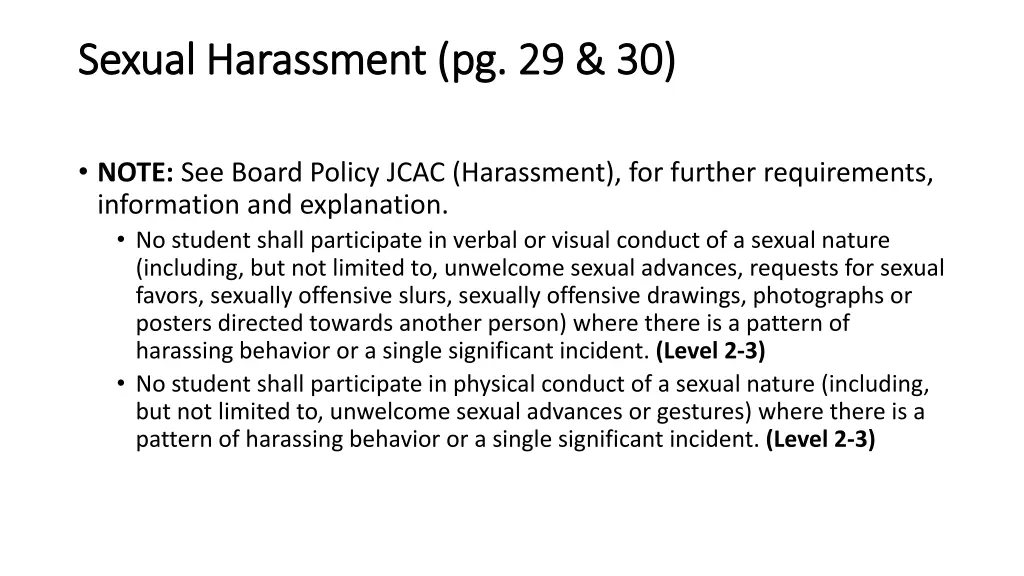 sexual harassment pg 29 30 sexual harassment