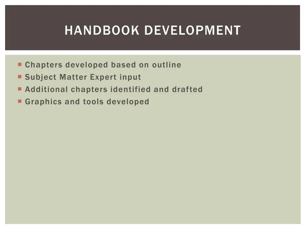 handbook development